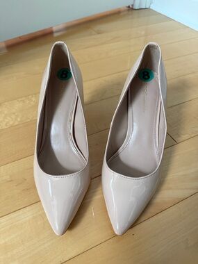 BCBGeneration Nude Patent Pointed Toe Pumps